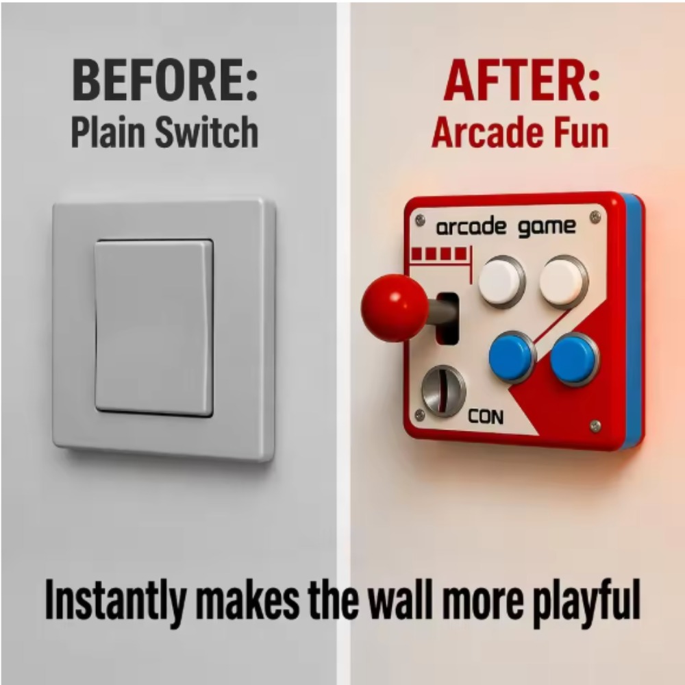 Gaming Accessories Wall - Retro Arcade Joystick Anahtar Paneli Kapağı,