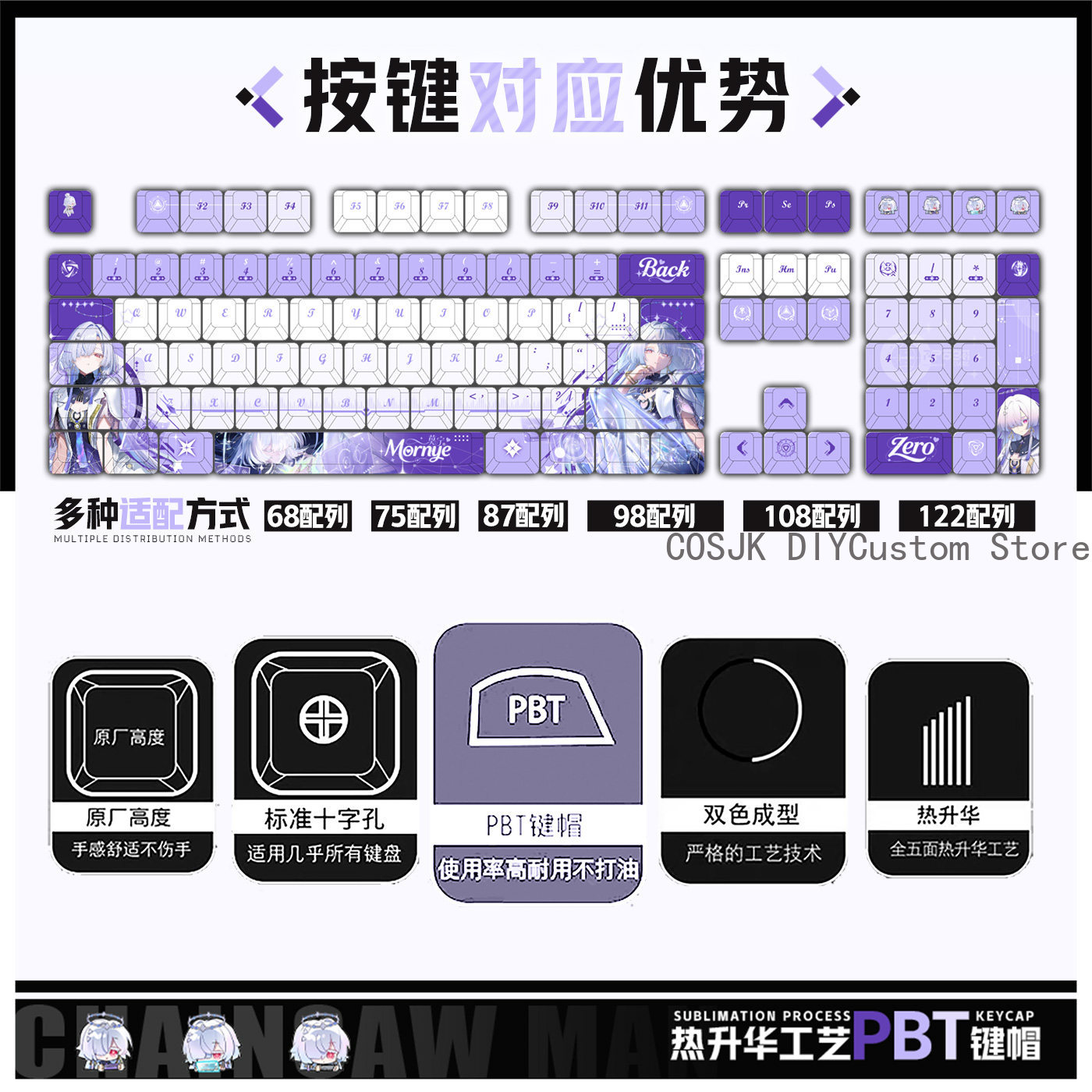 122 tuşları Anime Mornye Wuthe - Gaming Accessories In China incelemesi ve fiyatı